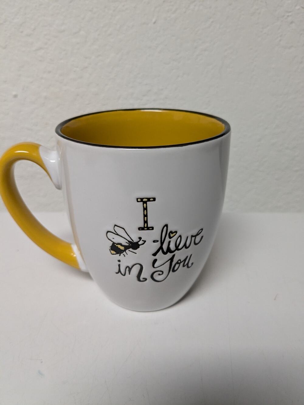 Spectrum Designz " I Bee-lieve In You" white ceramic coffee mug cup 2019